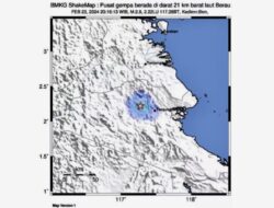 Gempa tektonik dengan magnitudo 2,8 mengguncang Kabupaten Berau