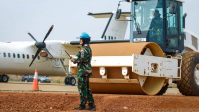 Prajurit TNI di Afrika Tengah membantu memperluas bandara PBB di Bangui